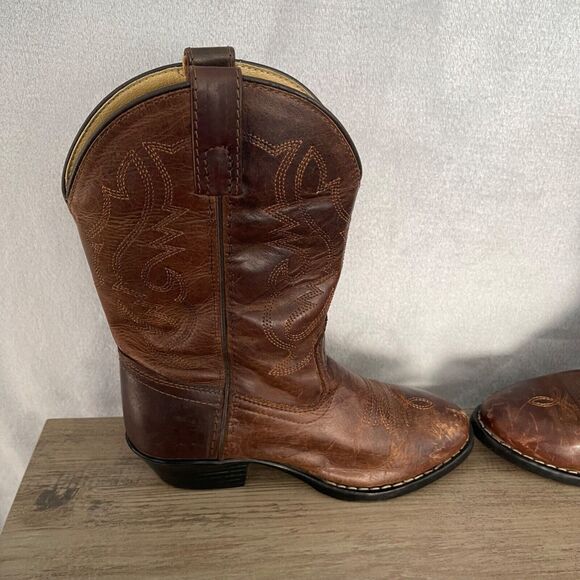 Smoky Mountain Boots Girls 2 Brown Leather Distressed Embroidered Western 3034C - Picture 15 of 16